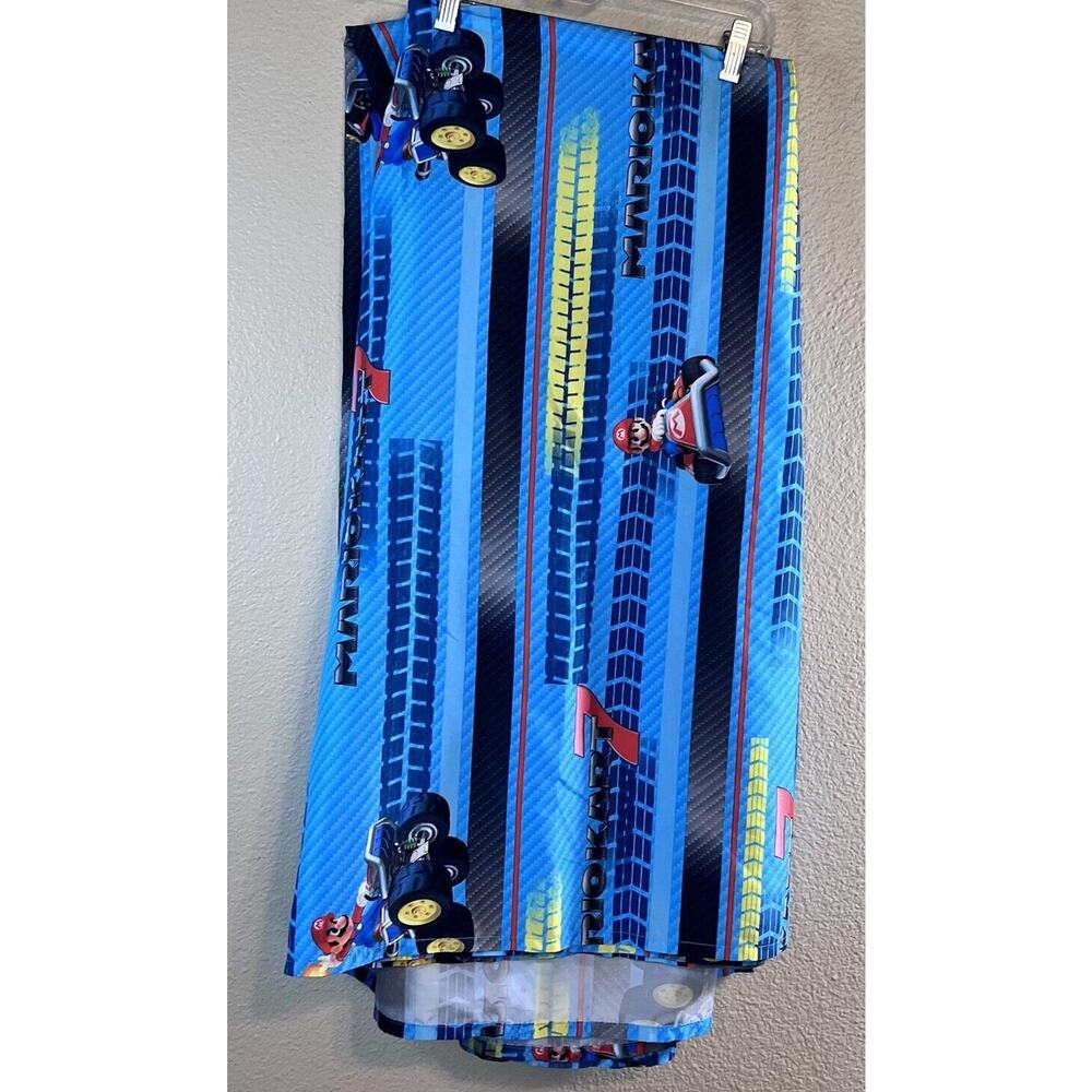 Official Nintendo 2013 Mario Kart 7 Twin Size Flat Sheet Race Cars Blue